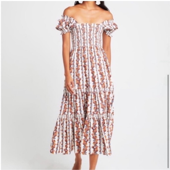 Smocked midi dress - Picture 3 of 6